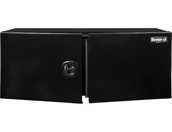 Buyers Products 60-in x 24-in x 24-in Pro Series Black Smooth Aluminum Underbody Truck Box with Barn Door - Double Barn Door - 1705945