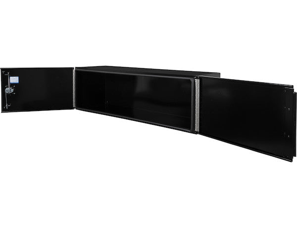 Buyers Products 72-in x 24-in x 24-in Pro Series Black Smooth Aluminum Underbody Truck Box with Barn Door - Double Barn Door - 1705950