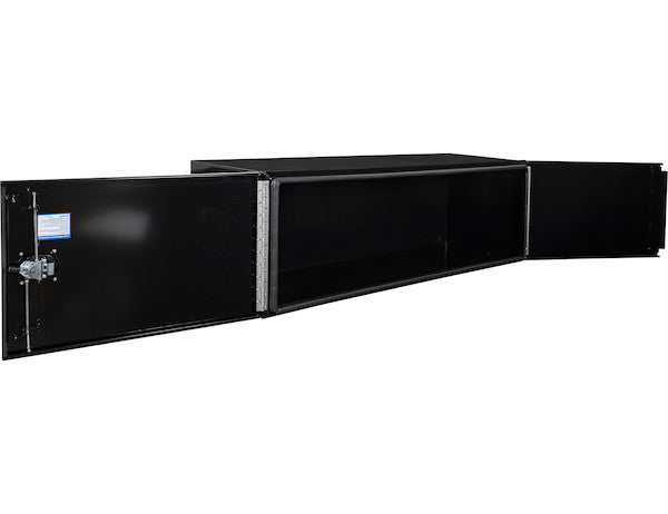 Buyers Products 72-in x 24-in x 24-in Pro Series Black Smooth Aluminum Underbody Truck Box with Barn Door - Double Barn Door - 1705950