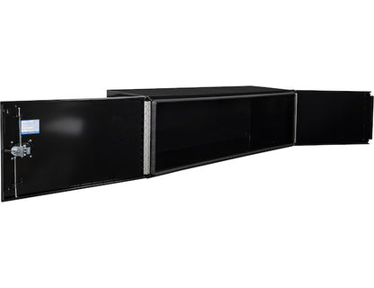 Buyers Products 72-in x 24-in x 24-in Pro Series Black Smooth Aluminum Underbody Truck Box with Barn Door - Double Barn Door - 1705950