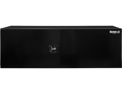 Buyers Products 72-in x 24-in x 24-in Pro Series Black Smooth Aluminum Underbody Truck Box with Barn Door - Double Barn Door - 1705950