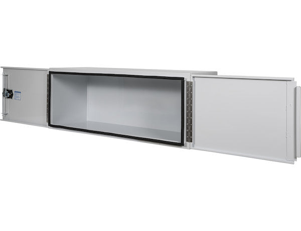 Buyers Products 60-in x 24-in x 24-in White Smooth Aluminum Underbody Truck Tool Box - Double Barn Door - 1706845