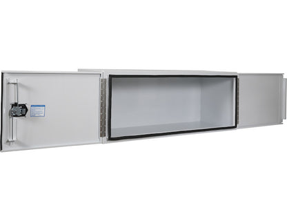Buyers Products 60-in x 24-in x 24-in White Smooth Aluminum Underbody Truck Tool Box - Double Barn Door - 1706845