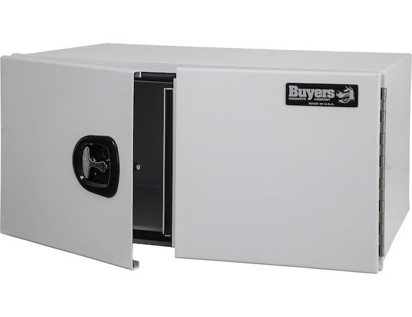 Buyers Products 36-in x 18-in x 24-in Pro Series White Smooth Aluminum Underbody Truck Box - Double Barn Door - 1706920