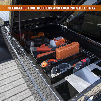 Buyers Products 71-in x 18-in x 27-in Diamond Tread Aluminum Gull Wing Truck Box - 1710420