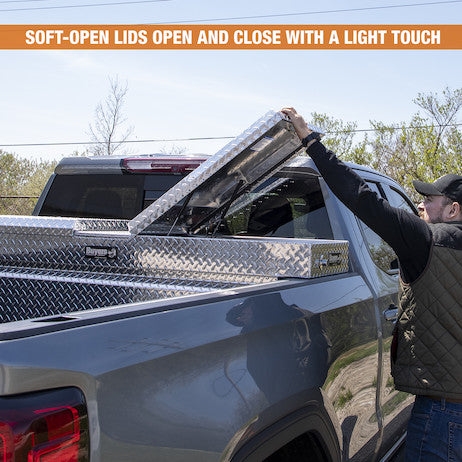 Buyers Products 71-in x 18-in x 27-in Diamond Tread Aluminum Gull Wing Truck Box - 1710420