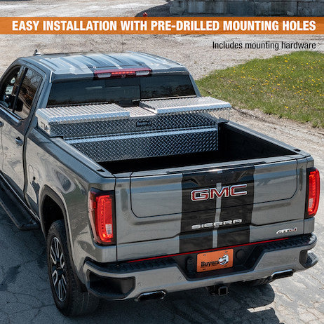 Buyers Products 71-in x 23-in x 20-in Diamond Tread Aluminum Gull Wing Truck Box - 1710413