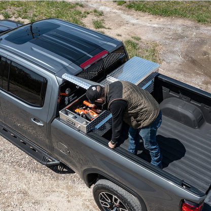 Buyers Products 71-in x 18-in x 27-in Diamond Tread Aluminum Gull Wing Truck Box - 1710420