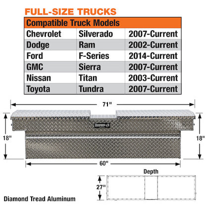 Buyers Products 71-in x 18-in x 27-in Diamond Tread Aluminum Gull Wing Truck Box - 1710420