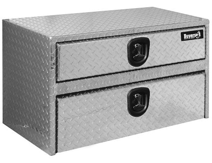 Buyers Products 48-in x 20-in x 18-in Diamond Tread Aluminum Underbody Truck Box with Drawer - 1712210