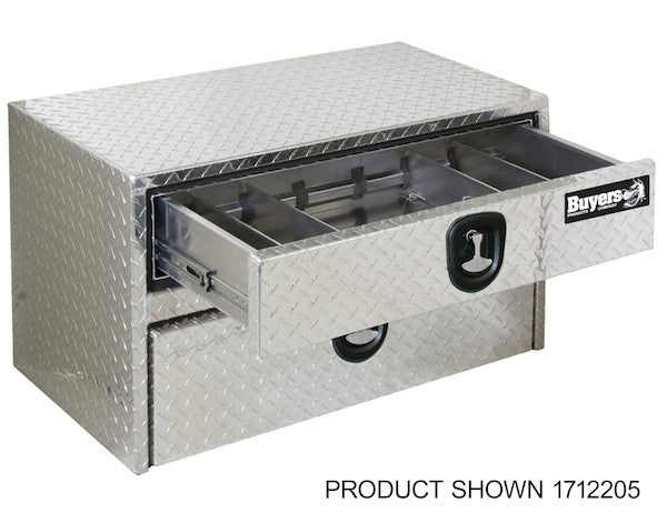 Buyers Products 48-in x 20-in x 18-in Diamond Tread Aluminum Underbody Truck Box with Drawer - 1712210