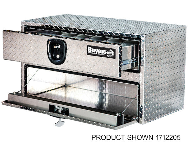 Buyers Products 48-in x 20-in x 18-in Diamond Tread Aluminum Underbody Truck Box with Drawer - 1712210