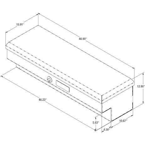 Buyers Products 47-in x 13-in x 16-in Diamond Tread Aluminum Lo-Sider Truck Box - 1713015