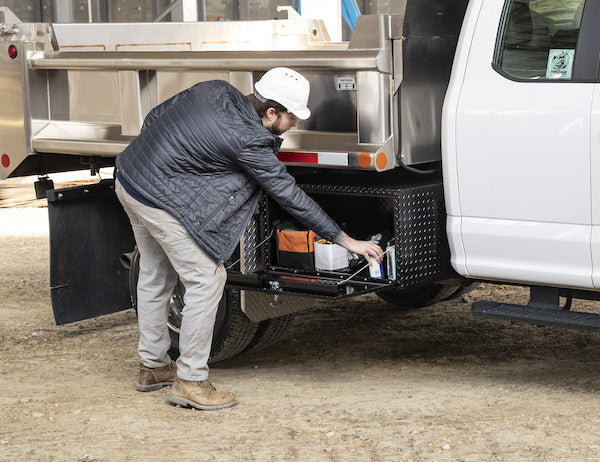 Buyers Products 36-in x 18-in x 18-in Textured Matte Black Diamond Tread Aluminum Underbody Truck Box - 1715105