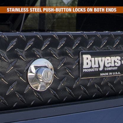 Buyers Products 23x27x71-in Gloss Black Diamond Tread Aluminum Gull Wing Truck Box - 1720423