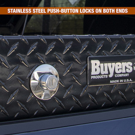 Buyers Products 71-in x 23-in x 20-in Gloss Black Diamond Tread Aluminum Gull Wing Truck Box - 1720413