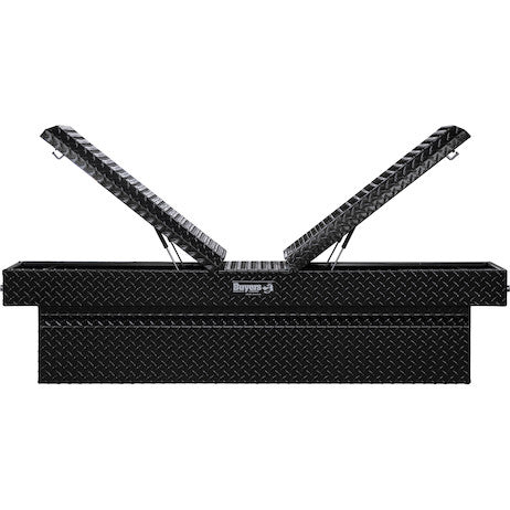 Buyers Products 71-in x 18-in x 20-in Gloss Black Diamond Tread Aluminum Gull Wing Truck Box - 1720410