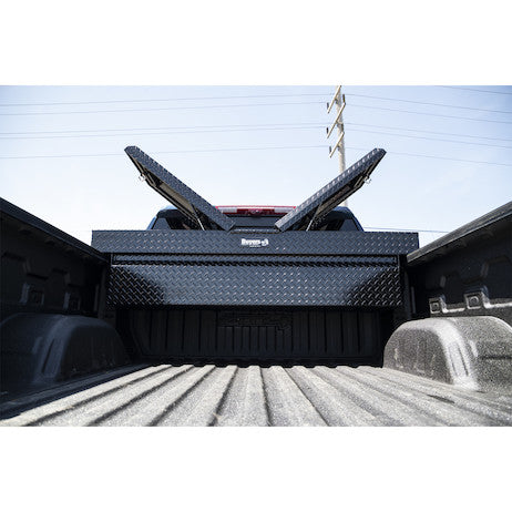 Buyers Products 71-in x 23-in x 20-in Gloss Black Diamond Tread Aluminum Gull Wing Truck Box - 1720413