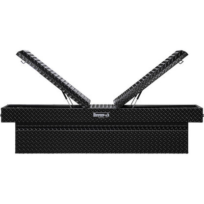 Buyers Products 71-in x 23-in x 20-in Gloss Black Diamond Tread Aluminum Gull Wing Truck Box - 1720413