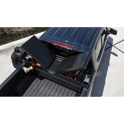 Buyers Products 23x27x71-in Gloss Black Diamond Tread Aluminum Gull Wing Truck Box - 1720423