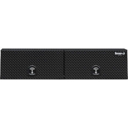 Buyers Products 72-in x 16-in x 13-in Gloss Black Diamond Tread Aluminum Topsider Truck Box with Flip-Up Doors - 1721351