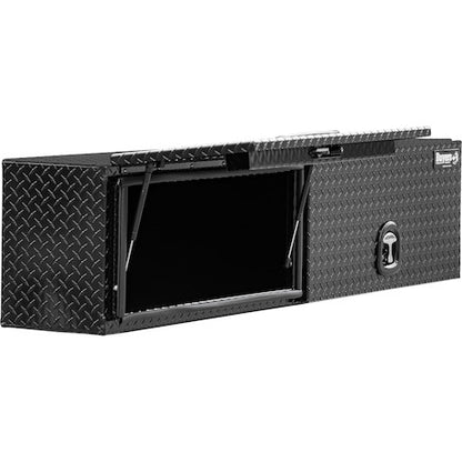 Buyers Products 88-in x 16-in x 13-in Gloss Black Diamond Tread Aluminum Topsider Truck Box with Flip-Up Doors - 1721356