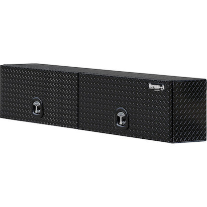 Buyers Products 88-in x 16-in x 13-in Gloss Black Diamond Tread Aluminum Topsider Truck Box with Flip-Up Doors - 1721356