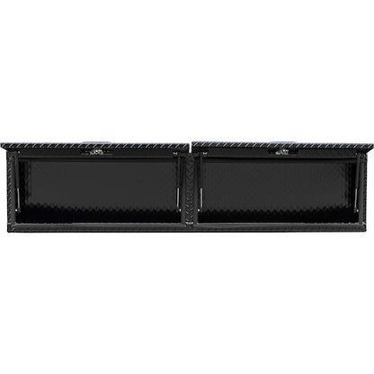 Buyers Products 88-in x 16-in x 13-in Gloss Black Diamond Tread Aluminum Topsider Truck Box with Flip-Up Doors - 1721356