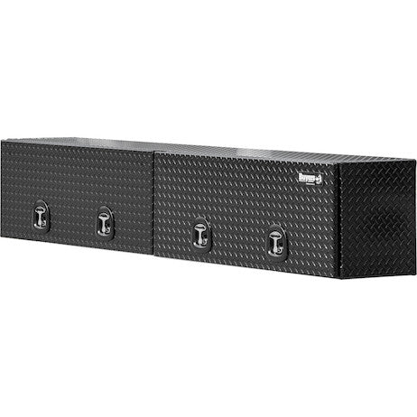 Buyers Products 16x13x96-in Gloss Black Diamond Tread Aluminum Topsider Truck Box with Flip-Up Doors - 1721361