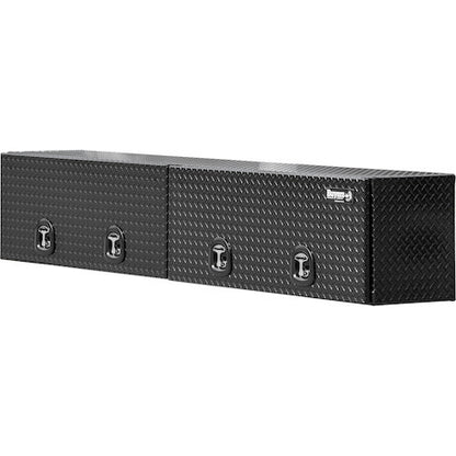 Buyers Products 16x13x96-in Gloss Black Diamond Tread Aluminum Topsider Truck Box with Flip-Up Doors - 1721361