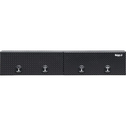 Buyers Products 16x13x96-in Gloss Black Diamond Tread Aluminum Topsider Truck Box with Flip-Up Doors - 1721361
