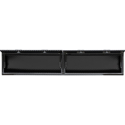 Buyers Products 16x13x96-in Gloss Black Diamond Tread Aluminum Topsider Truck Box with Flip-Up Doors - 1721361