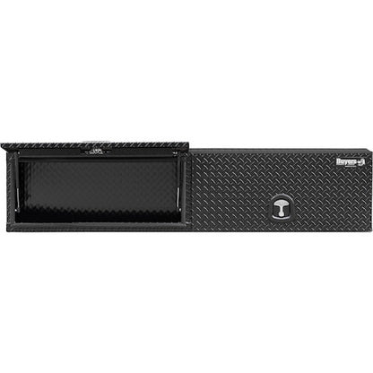 Buyers Products 72-in x 18-in x 16-in Gloss Black Diamond Tread Aluminum Topsider Truck Box with Flip-Up Doors - 1721363