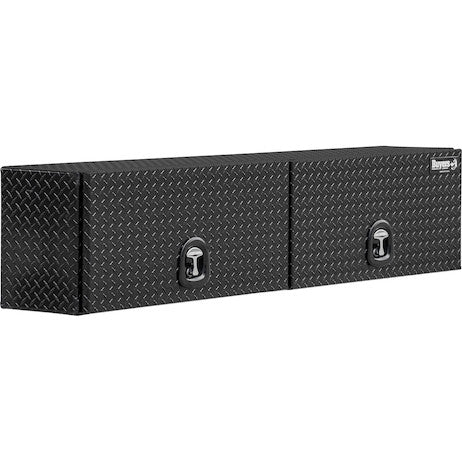Buyers Products 88-in x 18-in x 16-in Gloss Black Diamond Tread Aluminum Topsider Truck Box with Flip-Up Doors - 1721364