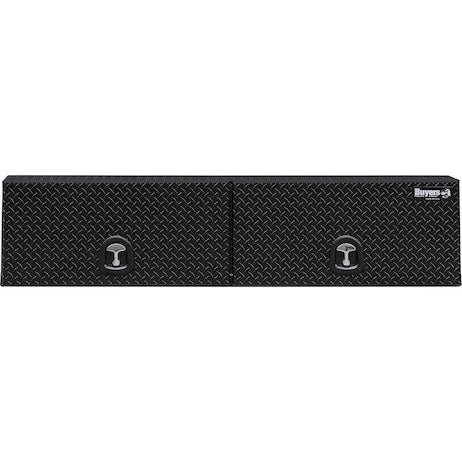 Buyers Products 88-in x 18-in x 16-in Gloss Black Diamond Tread Aluminum Topsider Truck Box with Flip-Up Doors - 1721364