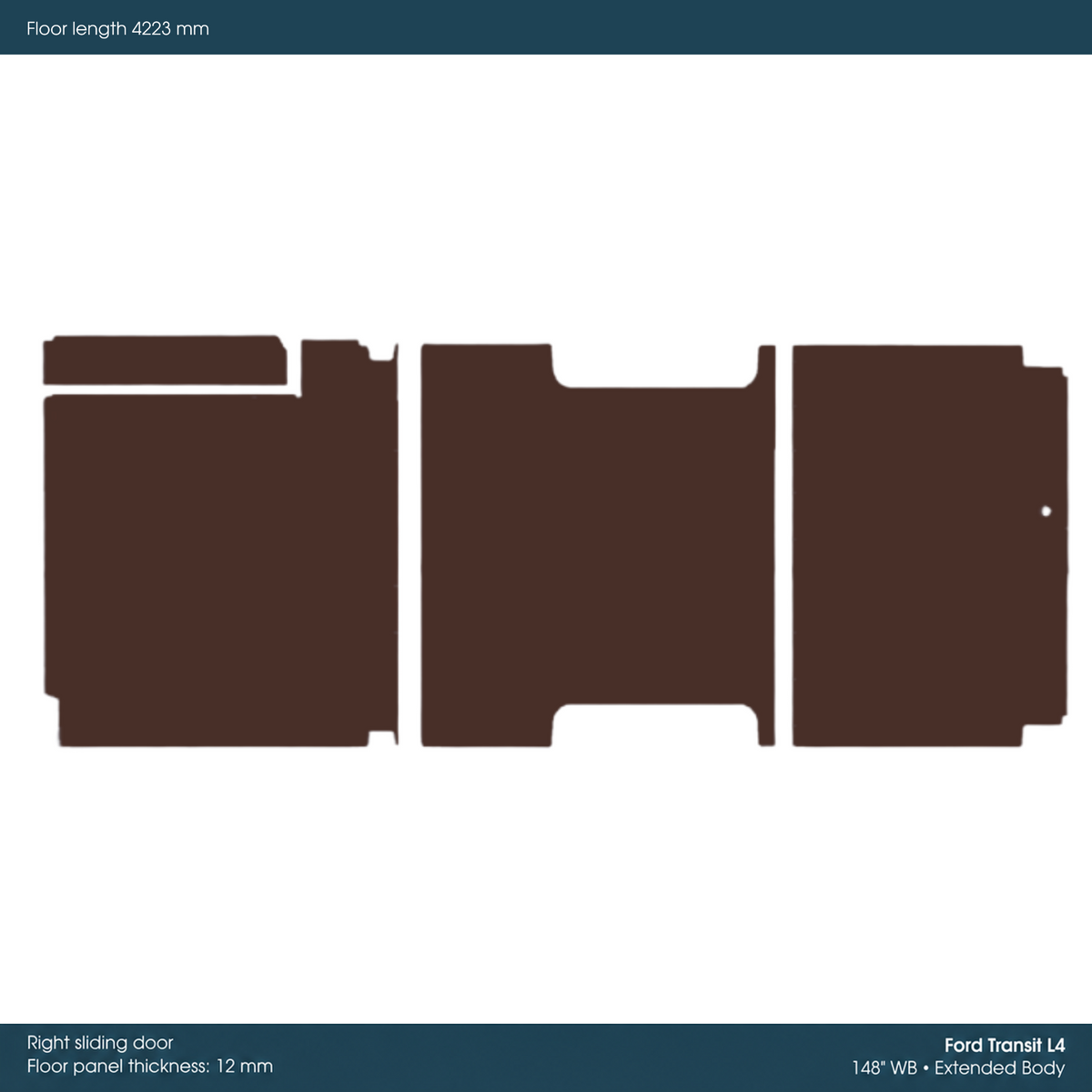 Kore KoskiCrown Phenolic Birch Van Floor Kit for Ford Transit 148-in WB EXT - 1721414100410_OWAC