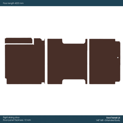 Kore KoskiCrown Phenolic Birch Van Floor Kit for Ford Transit 148-in WB EXT - 1721414100410_OWAC
