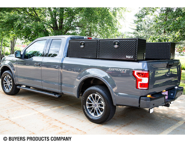 Buyers Products 72-in x 16-in x 16-in Gloss Black Diamond Tread Aluminum Topsider Truck Box - 1721551