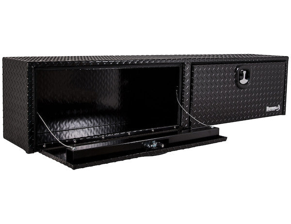 Buyers Products 88-in x 16-in x 13-in Gloss Black Diamond Tread Aluminum Topsider Truck Box - 1721556