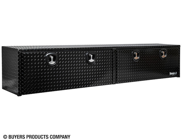 Buyers Products 96-in x 16-in x 13-in Gloss Black Diamond Tread Aluminum Topsider Truck Box - 1721561