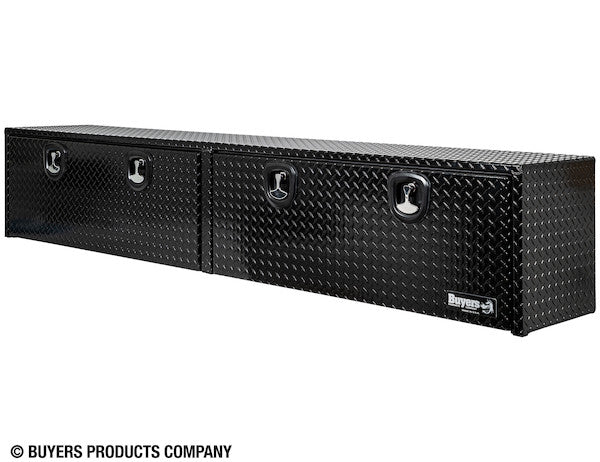 Buyers Products 96-in x 16-in x 13-in Gloss Black Diamond Tread Aluminum Topsider Truck Box - 1721561