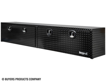 Buyers Products 96-in x 16-in x 13-in Gloss Black Diamond Tread Aluminum Topsider Truck Box - 1721561
