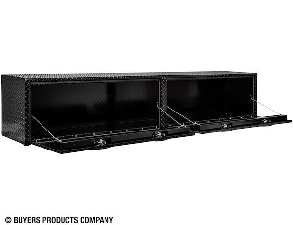 Buyers Products 96-in x 16-in x 13-in Gloss Black Diamond Tread Aluminum Topsider Truck Box - 1721561