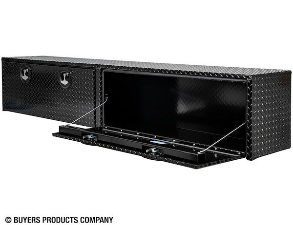 Buyers Products 96-in x 16-in x 13-in Gloss Black Diamond Tread Aluminum Topsider Truck Box - 1721561