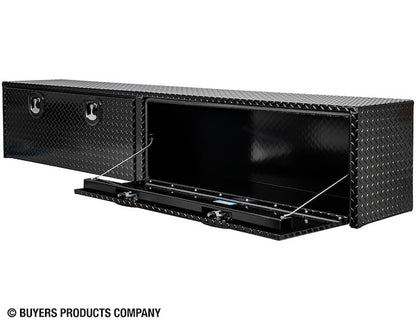 Buyers Products 96-in x 16-in x 13-in Gloss Black Diamond Tread Aluminum Topsider Truck Box - 1721561