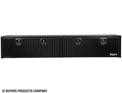 Buyers Products 96-in x 16-in x 13-in Gloss Black Diamond Tread Aluminum Topsider Truck Box - 1721561
