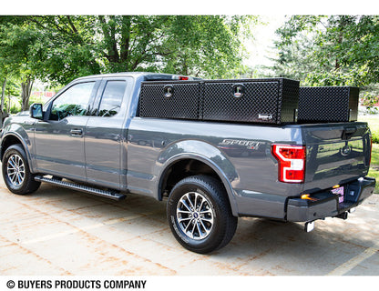 Buyers Products 88-in x 18-in x 16-in Gloss Black Diamond Tread Aluminum Topsider Truck Box - 1721564