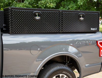 Buyers Products 88-in x 18-in x 16-in Gloss Black Diamond Tread Aluminum Topsider Truck Box - 1721564