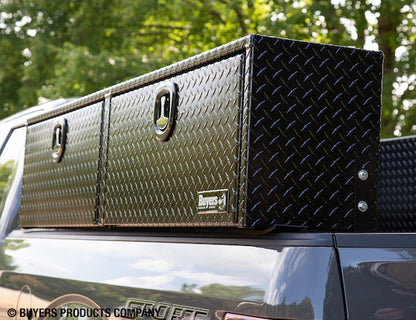 Buyers Products 96-in x 18-in x 16-in Gloss Black Diamond Tread Aluminum Topsider Truck Box - 1721568