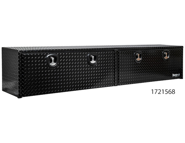 Buyers Products 96-in x 18-in x 16-in Gloss Black Diamond Tread Aluminum Topsider Truck Box - 1721568